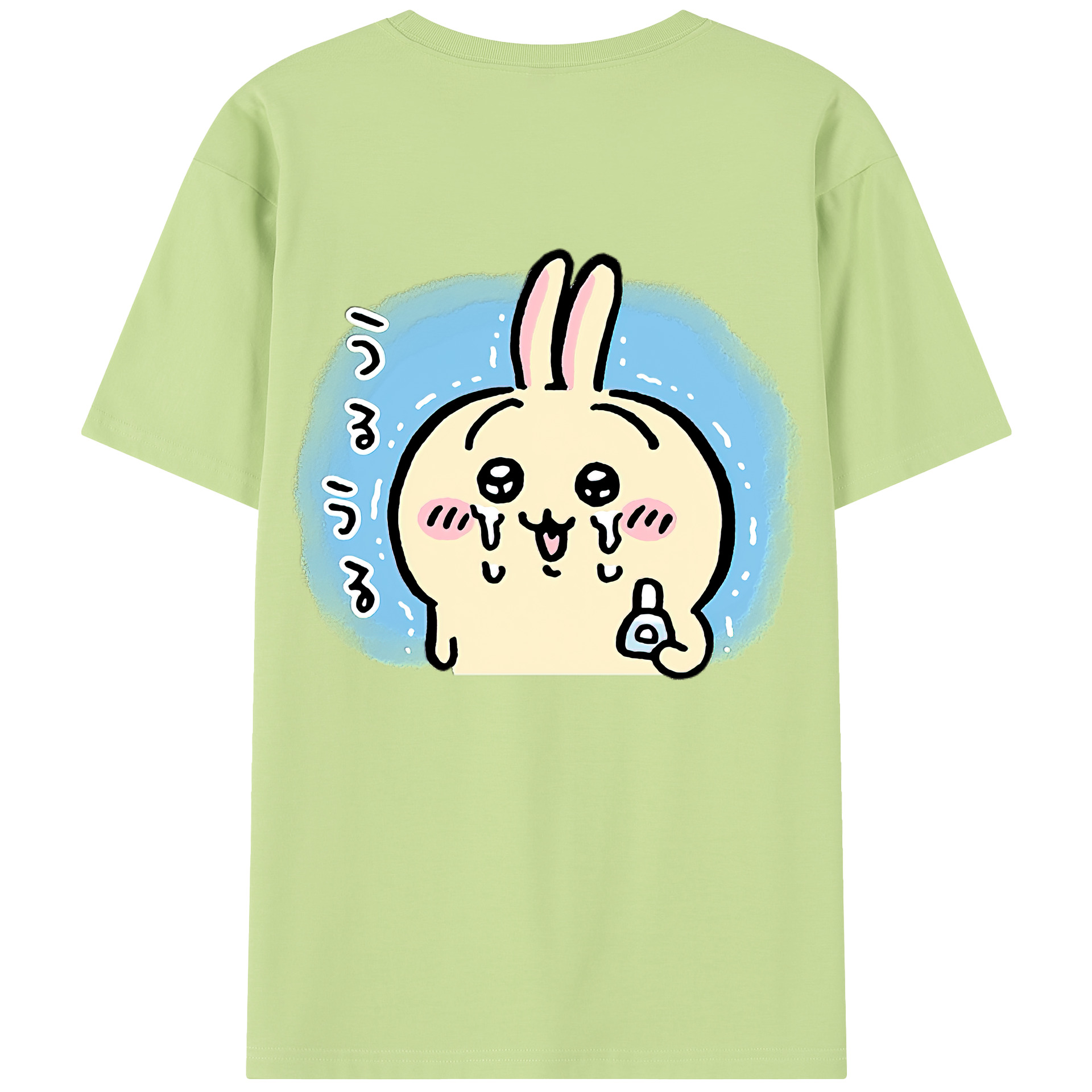 （画像用） ちいかわ うさぎ Chii-kawa usagi 綿100％半袖Tシャツ（背面プリント）